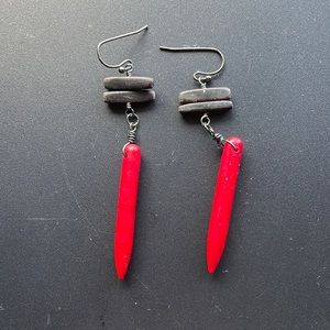 Cute handmade red chili pepper earrings
